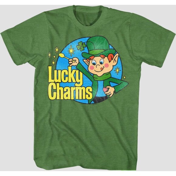 NEW Tee Luv Comfort Colors Men's 70s Lucky Charms Cereal Leprechaun Shirt Large - Picture 1 of 7